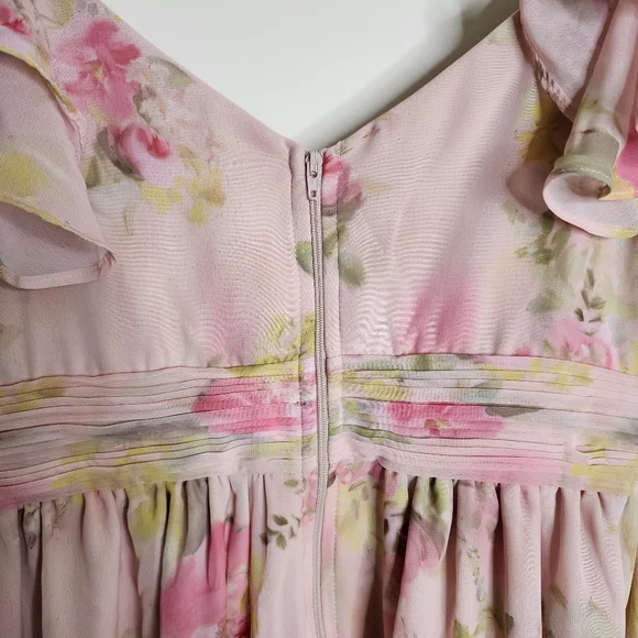 Birdy Grey Pink Floral Midi Dress - Picture 13 of 16